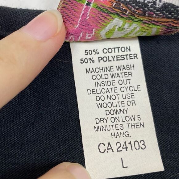 Vintage Black Art Deco Gold Leaf Studded Rhinestone Tshirt - Picture 5 of 5